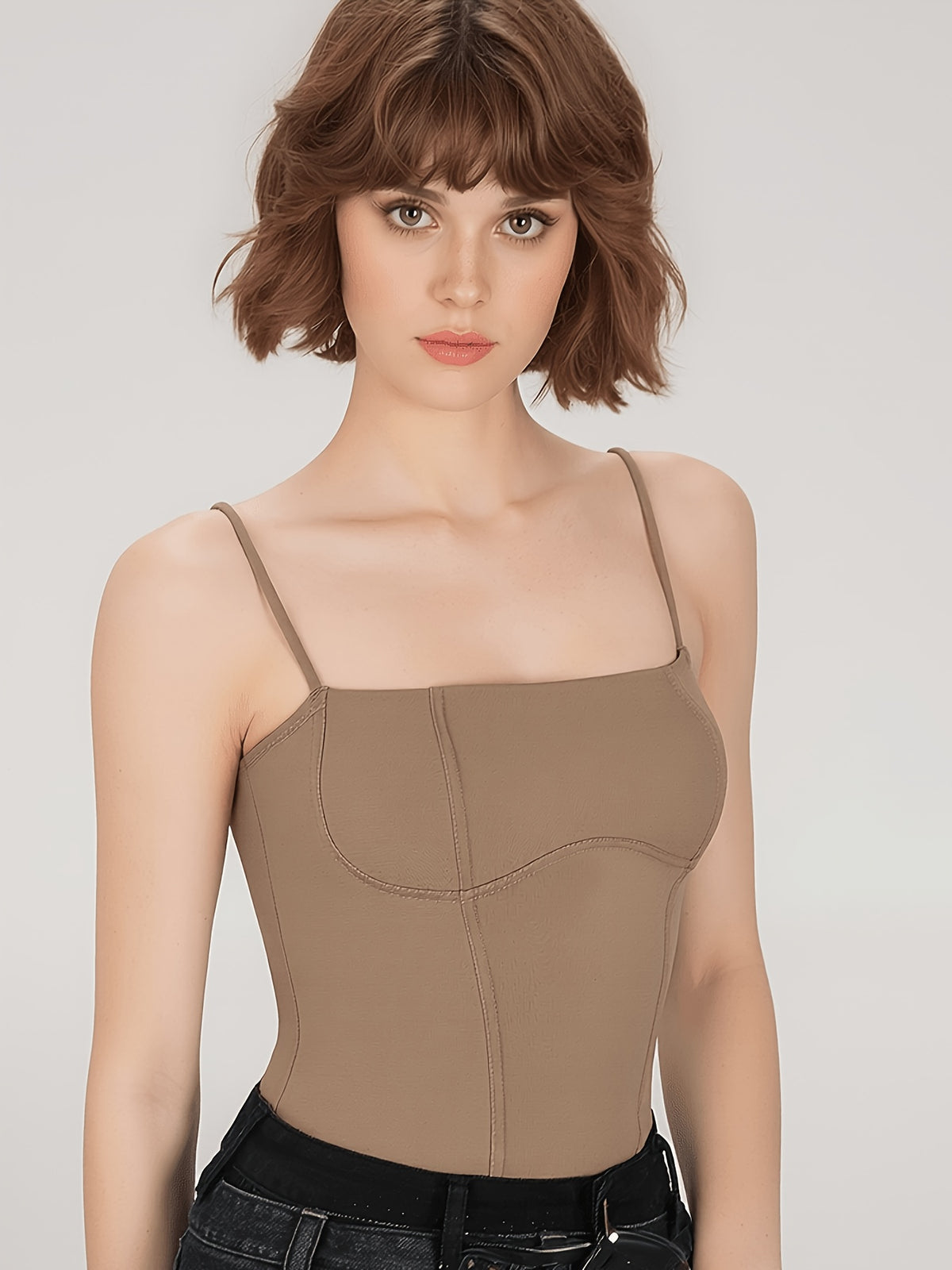 Basic Athletic Running Tank Top - Khaki