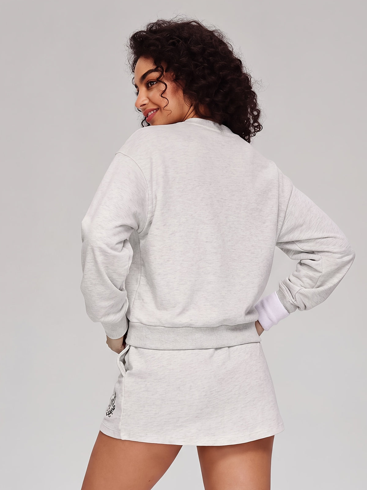 Long Sleeve Top & Tennis Skirt Set - Space Gray