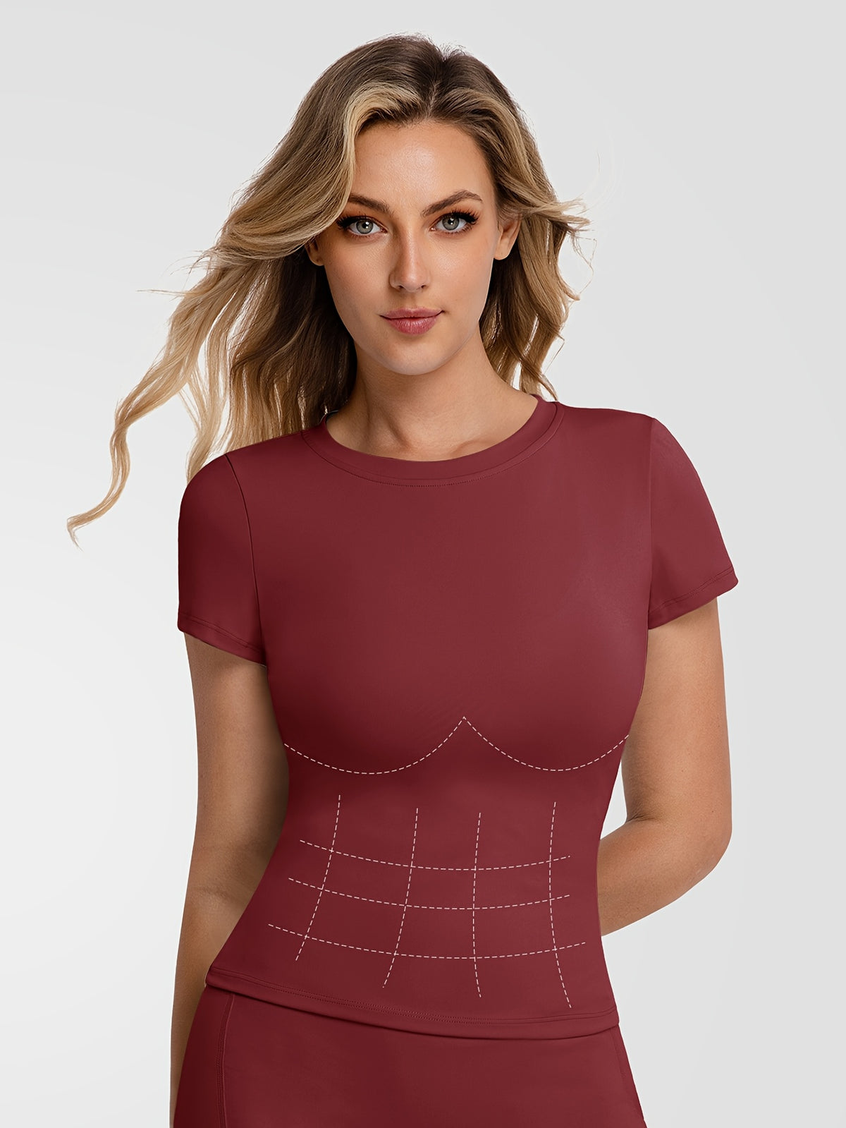 Soft Stretch Fitted Tee - Burgundy