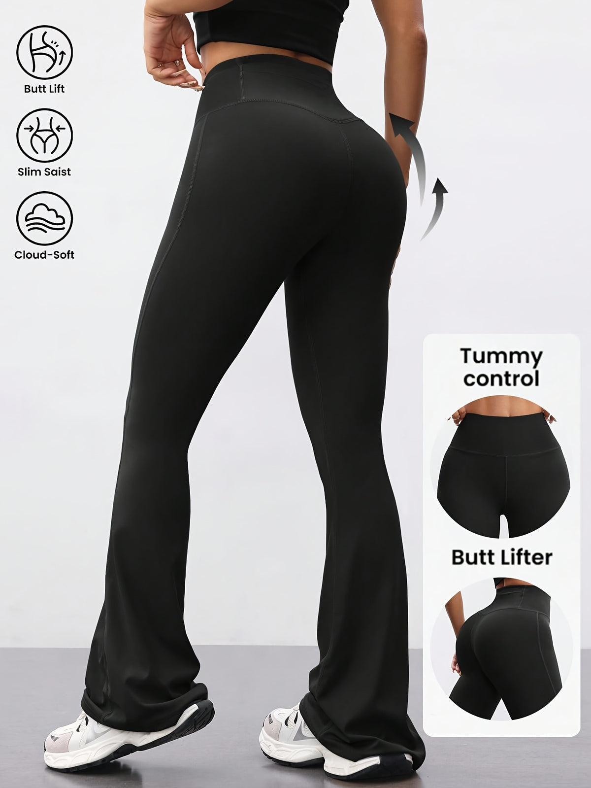 Multi Pocket Lifting Slim Fit Pants - Black