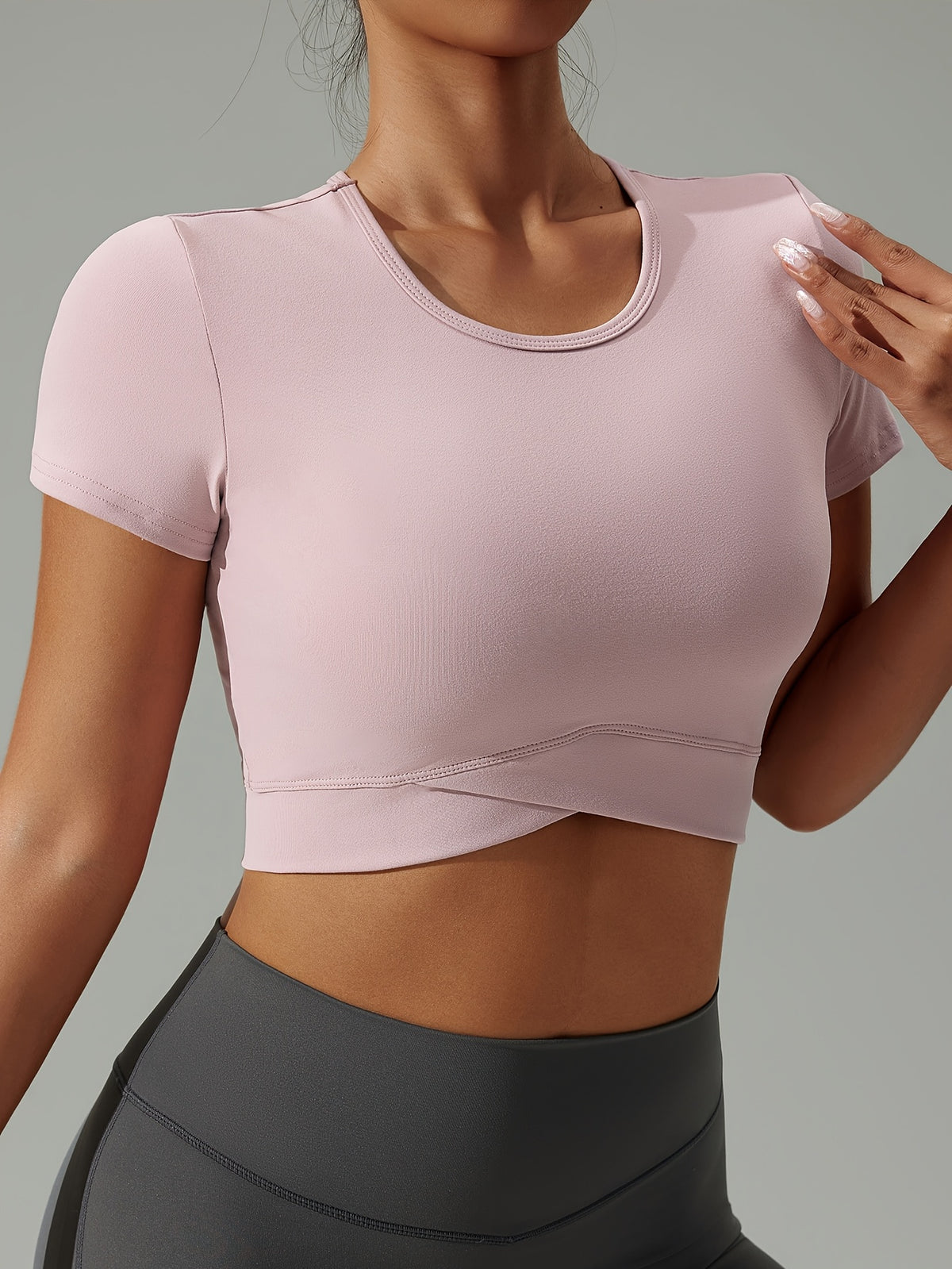 Crossover Hem Cropped Tee