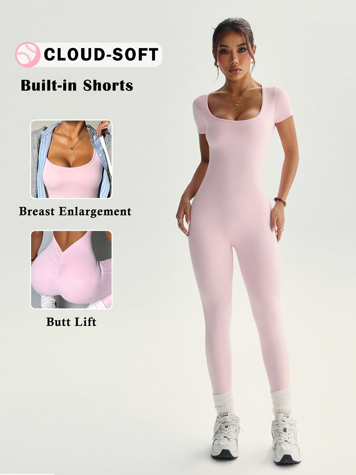 Open Back Full Length Bodysuit - Pink Red