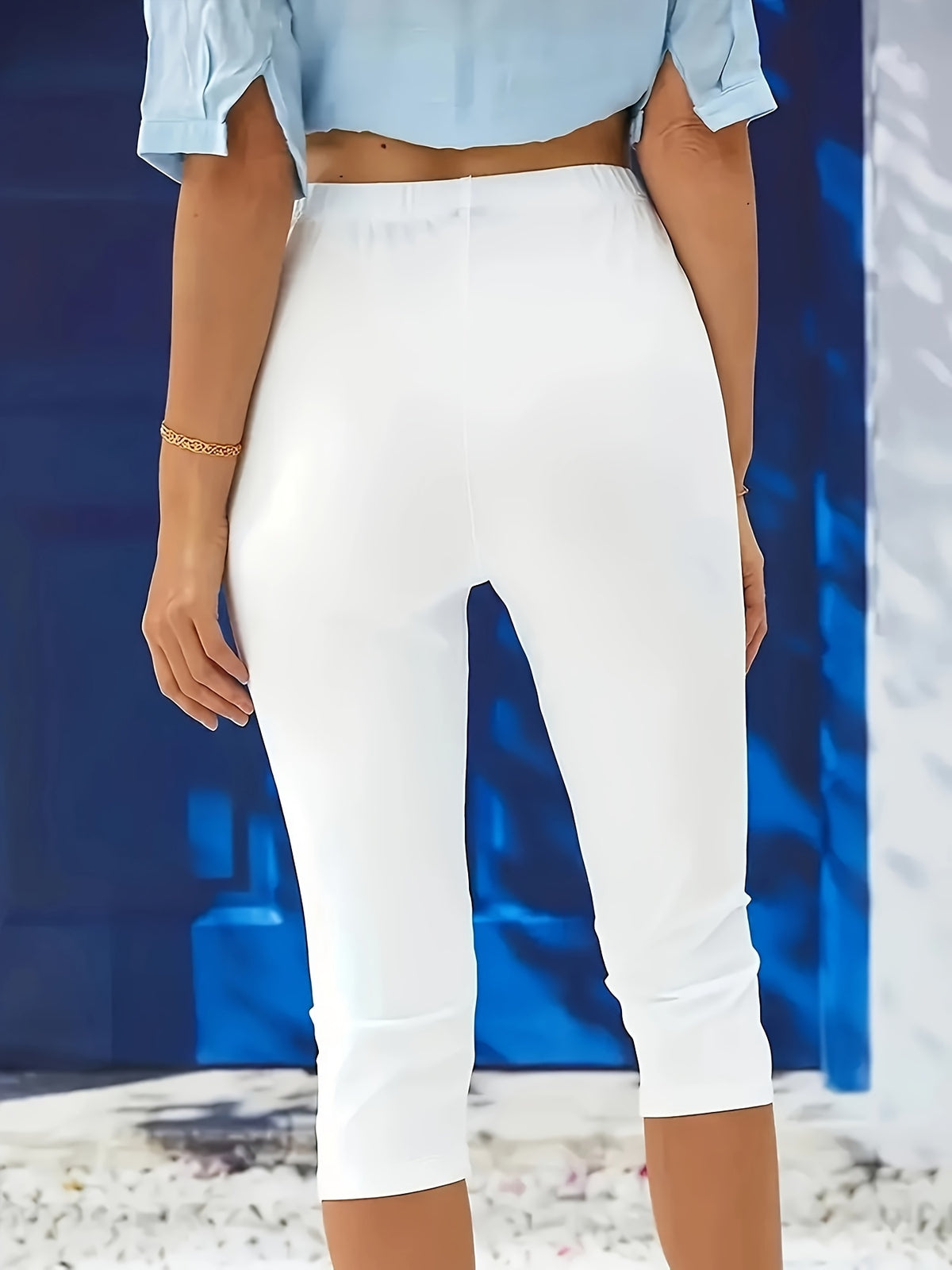 Casual Sports Yoga Capri Pants - White