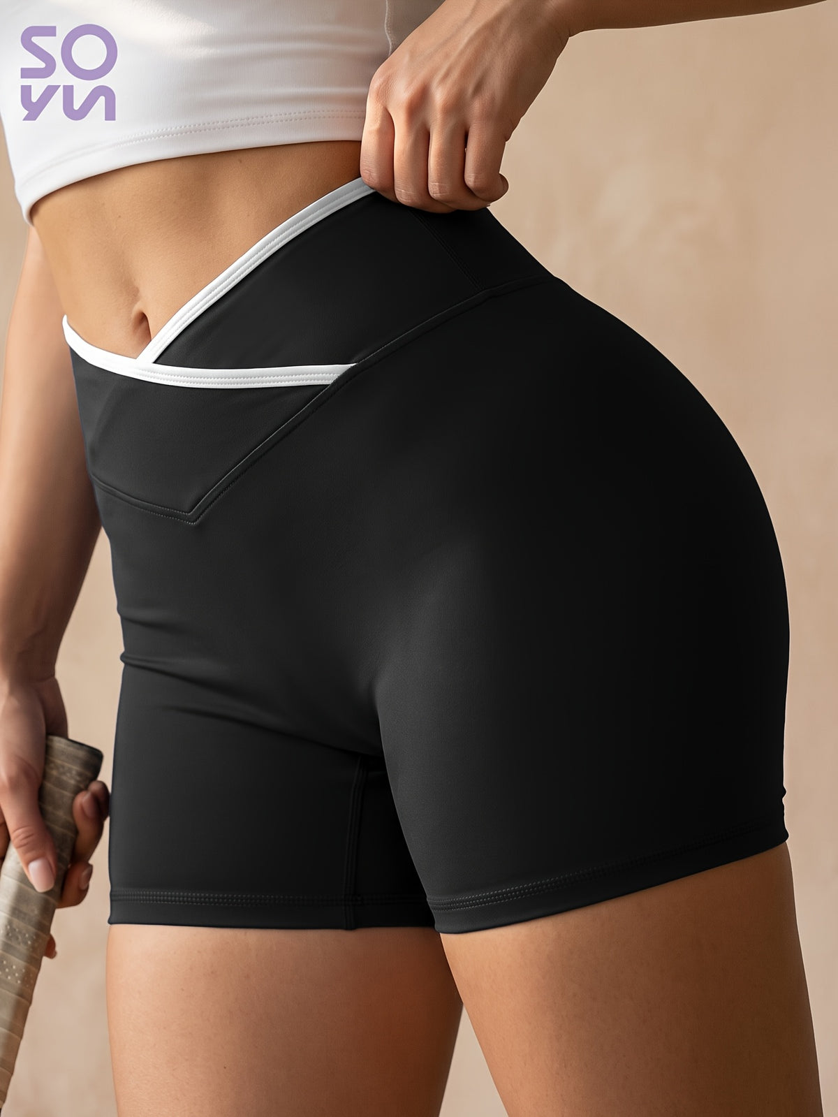 High Elastic Breathable Yoga Shorts - Black
