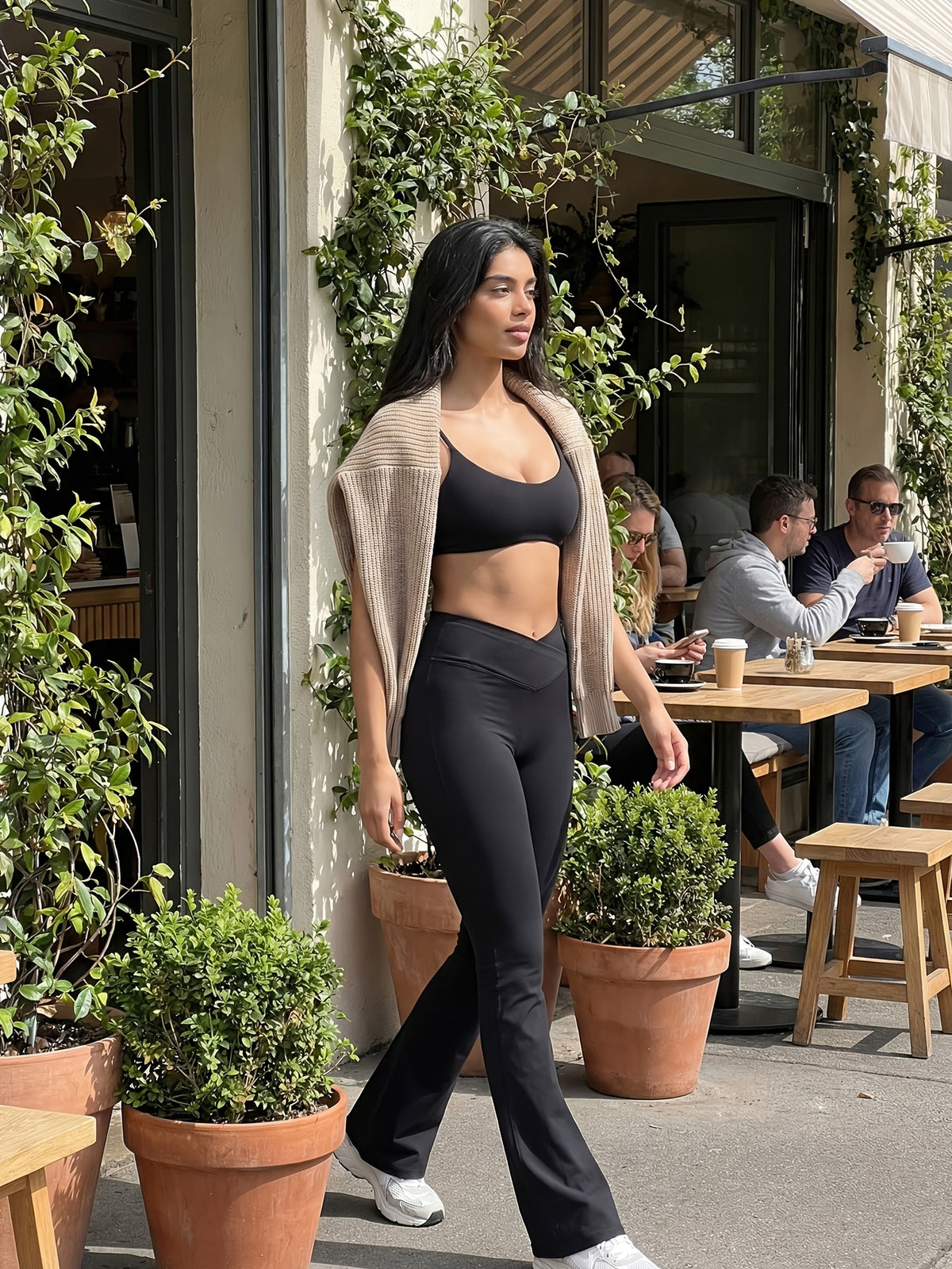 Cropped Cami & Pants Set - Black