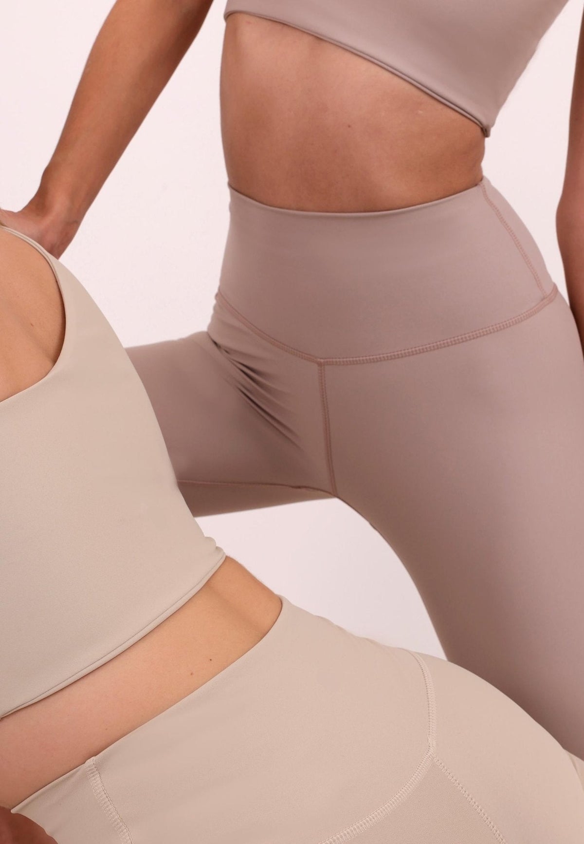 Taupe Seamless High Waisted 7/8 Yoga Tights