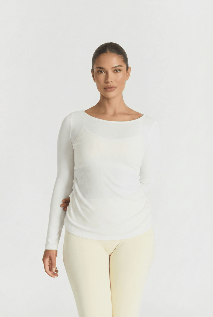 Off White Seamless Long Sleeve Top